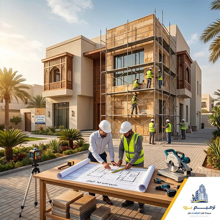 ترميم واجهة فيلا شرق الرياض